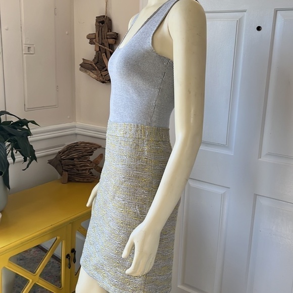 Rachel Roy Set Gray Ribbed Tank w/ Tweed Skirt Dress & Zip Up Tweed Jacket S - Picture 13 of 16